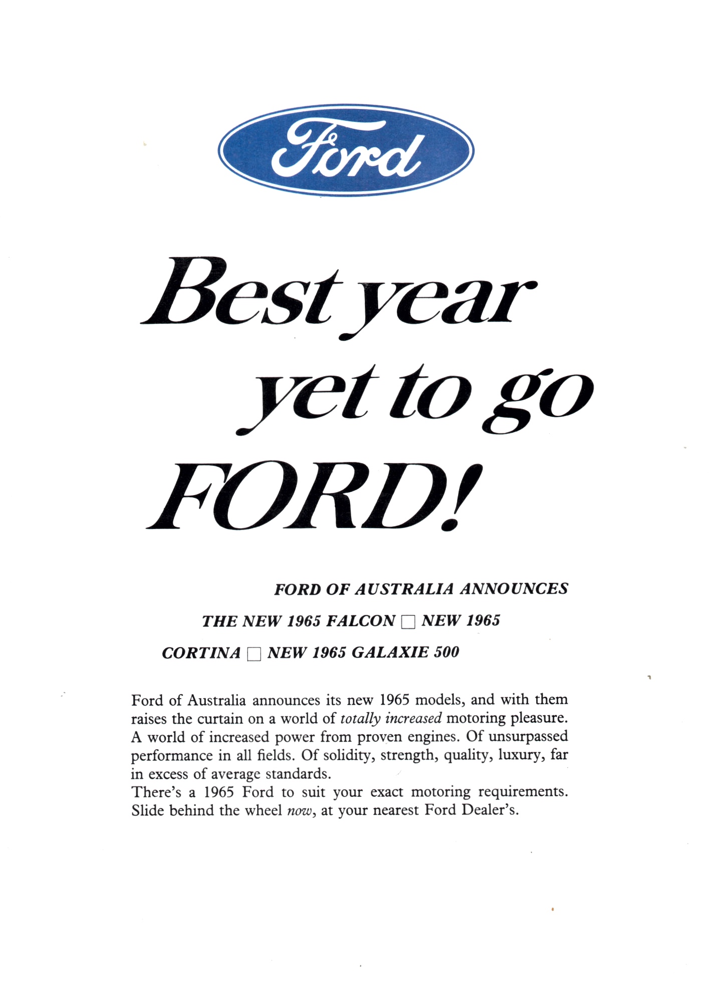 1965 Ford Australia Model Range